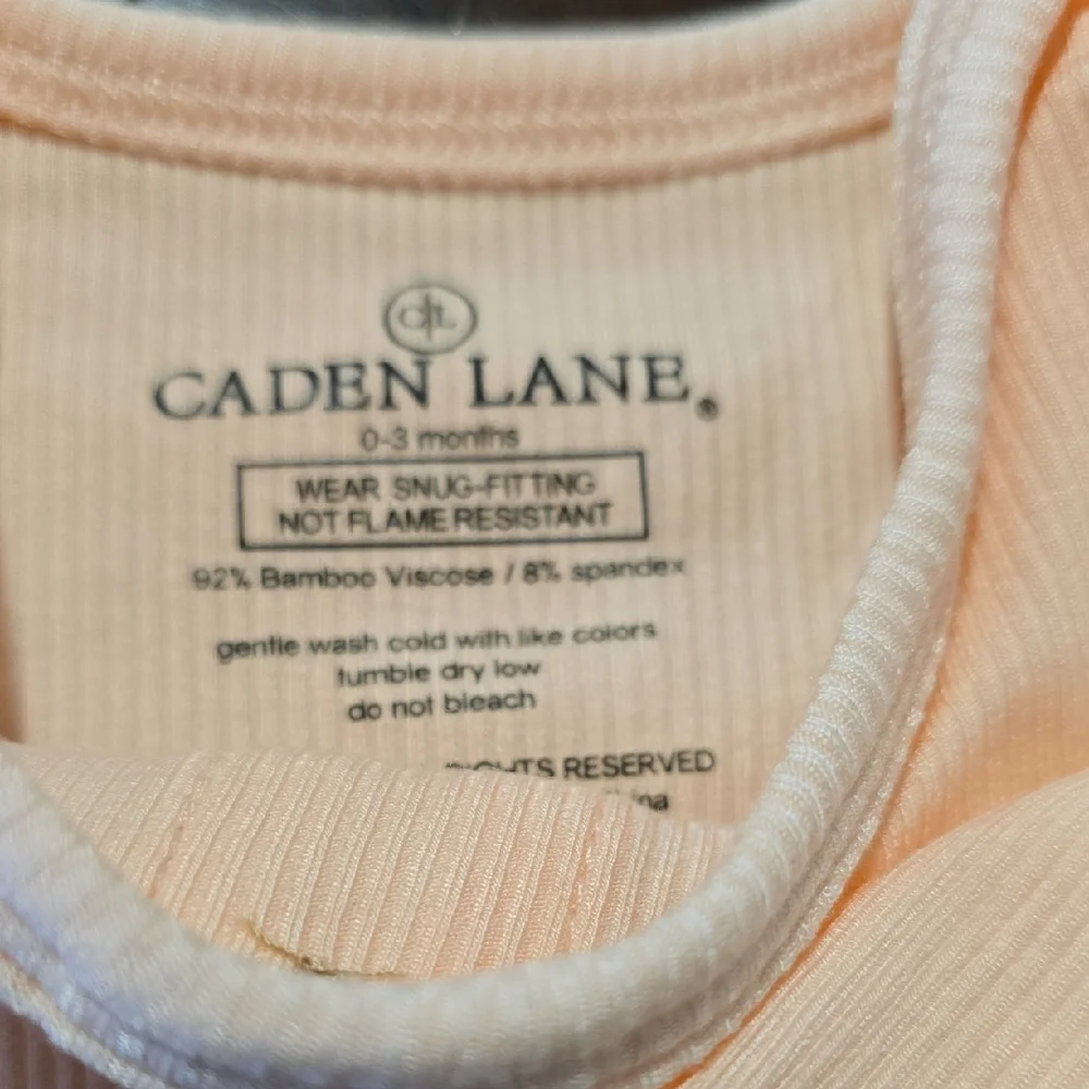 Caden Lane Peach Buttoned Sleep Sack - Picture 2 of 8